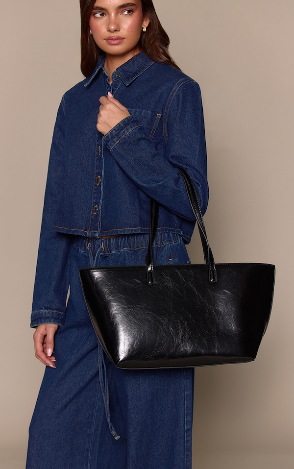 Sac à main oversize PU noir