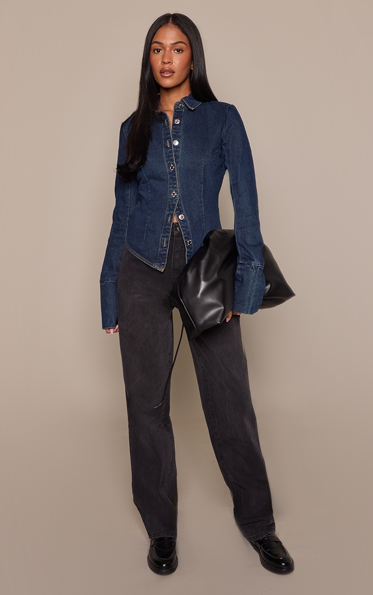 Tall Washed Black Straight Leg Denim Jeans