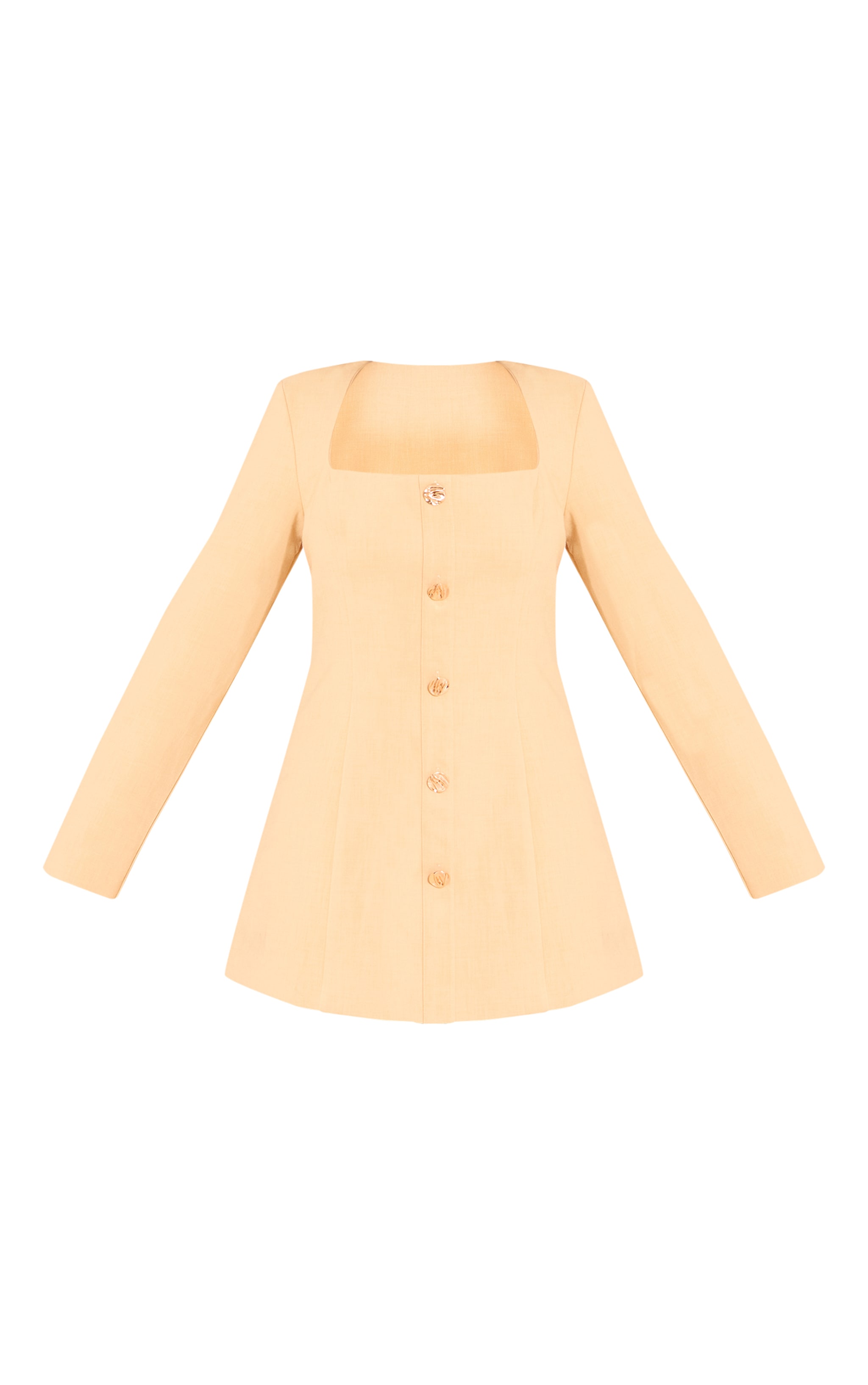 Shape Mini robe de tailleur jaune beurre à col carré et boutons martelés image 5