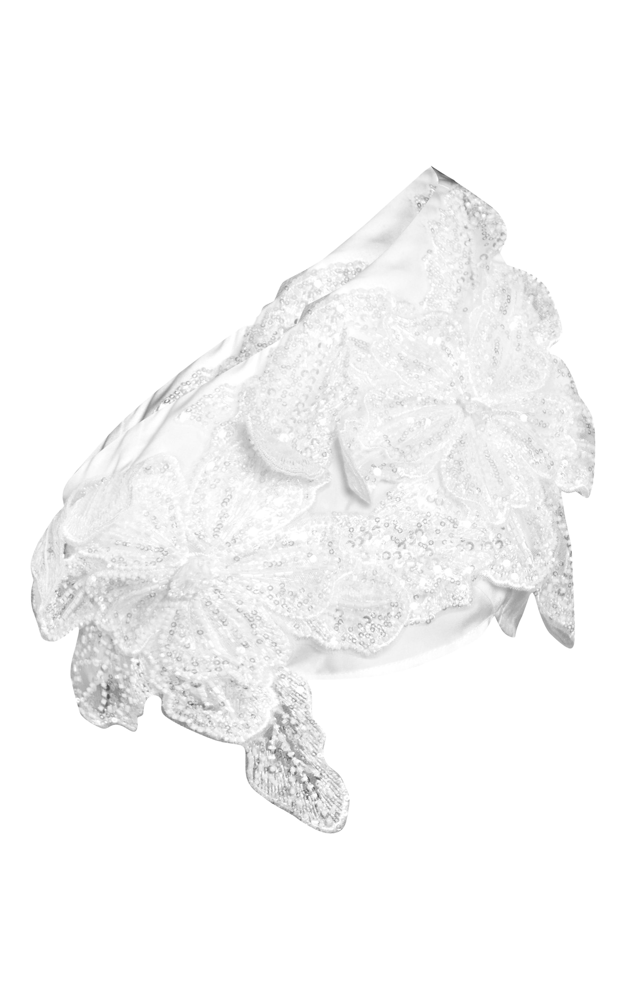 Petite White Sequin Floral Bandeau Top image 5