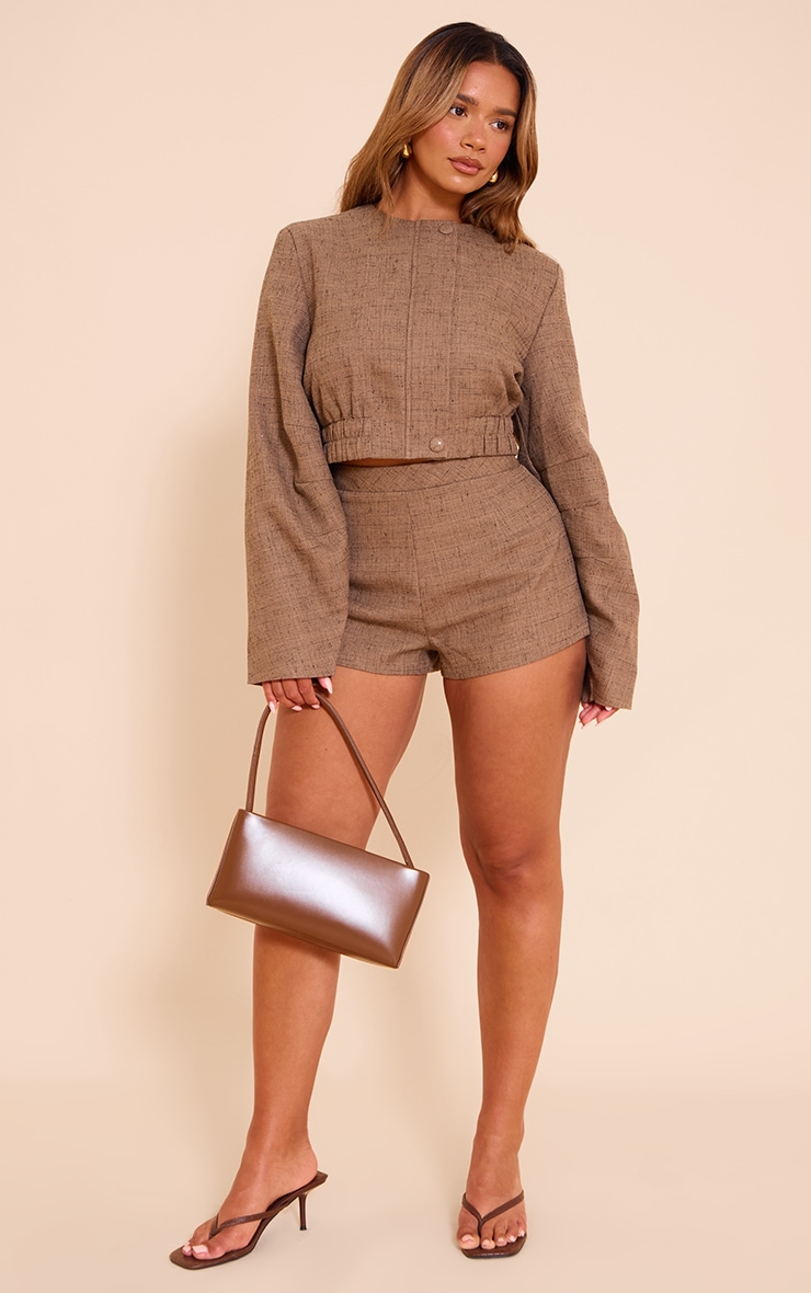 Shape Chocolate Linen Cropped Jacket image 3