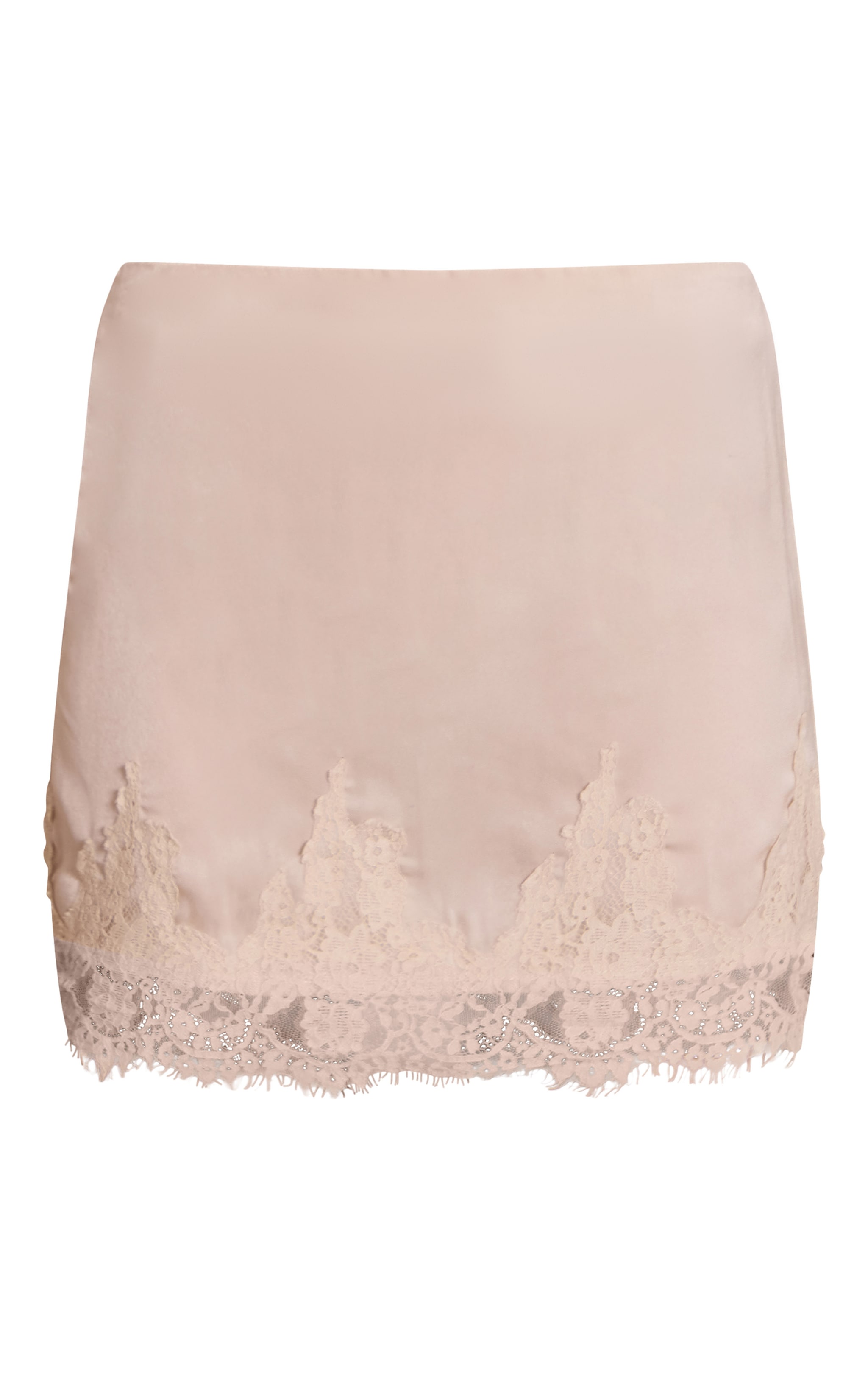 Cream Satin Lace Trim Mini Skirt image 6