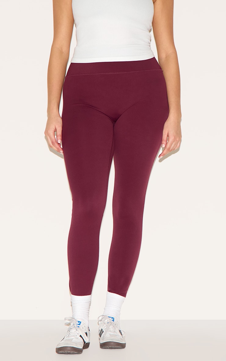 Burgundy Ultimate Sculpt High Waist Gym Leggings image 8