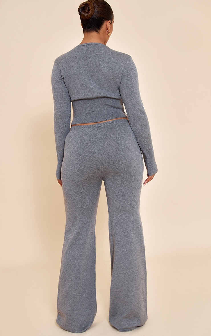 Shape Charcoal Knitted Tie Waist Pants image 3