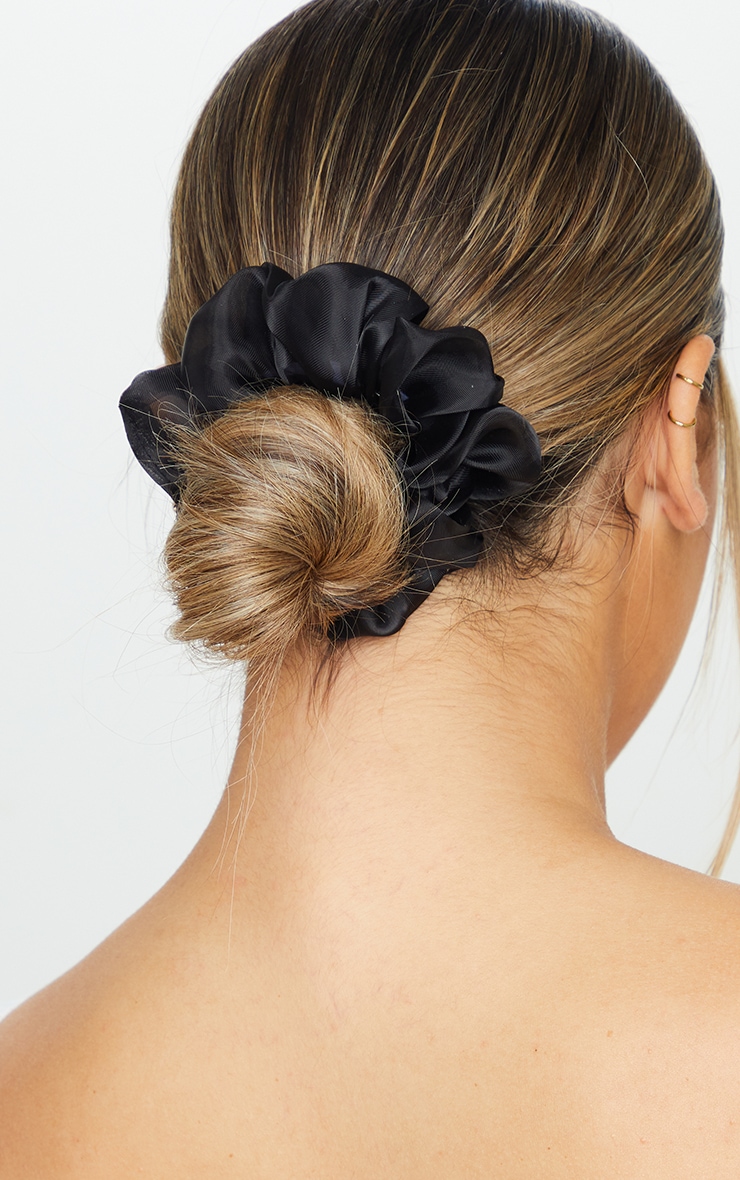 Black And White Organza Scrunchies