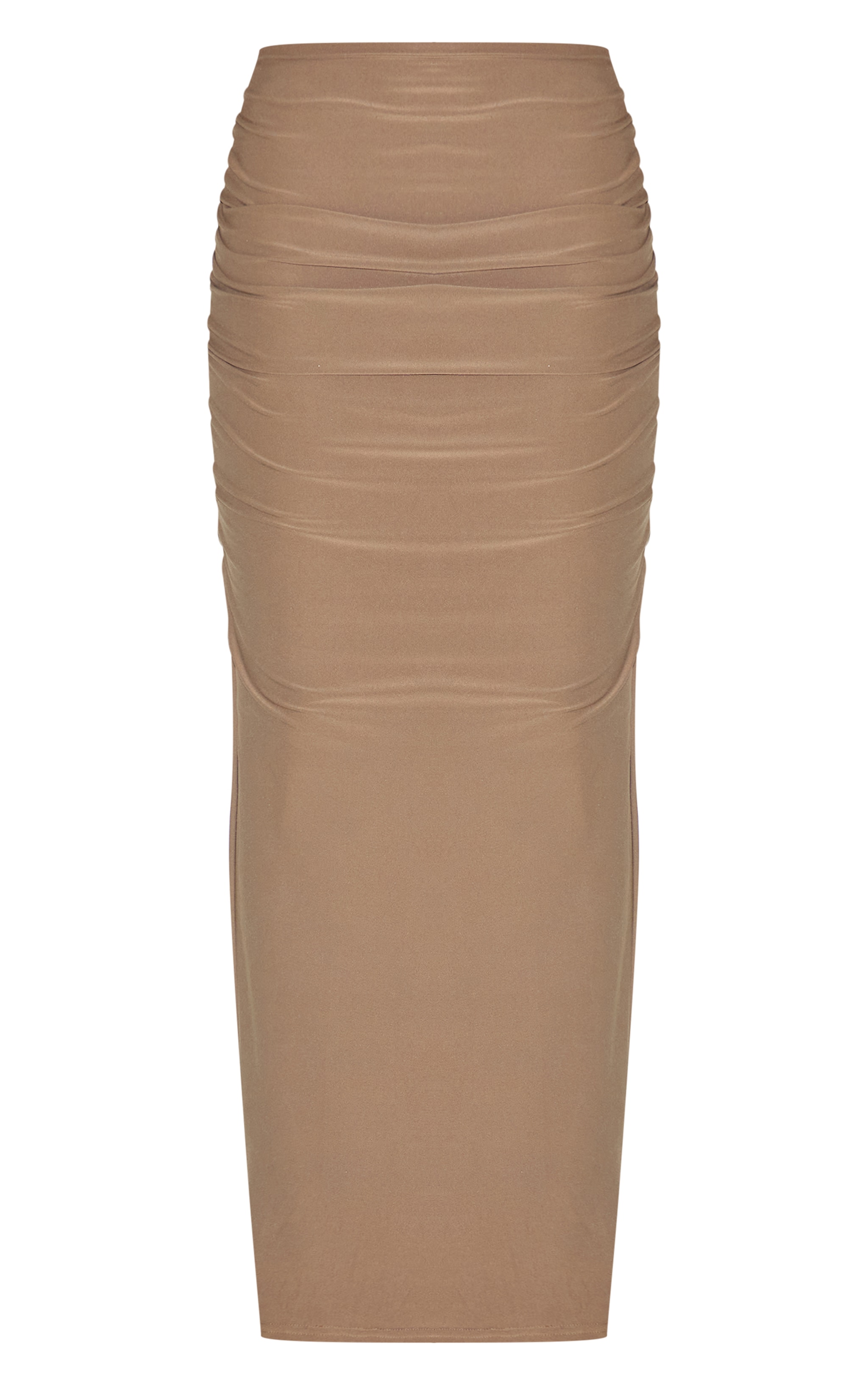 Mushroom Soft Touch Ruched Maxi Skirt image 6