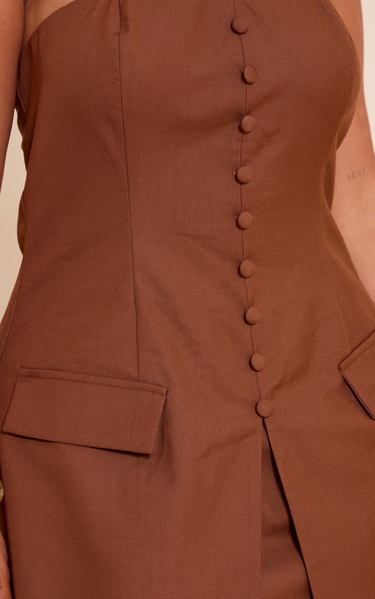Shape Chocolate Tailored Button Front Mini Dress image 4