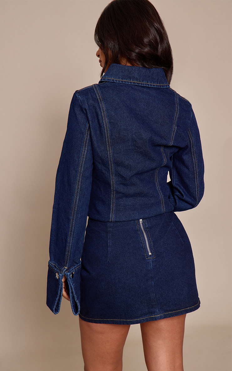 Petite Mini-jupe en jean indigo image 3