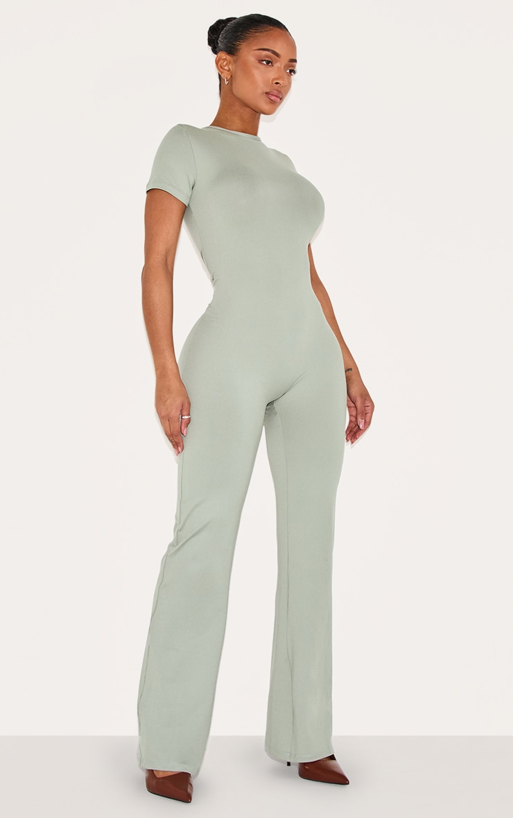 Shape Sage Green Sculpted Short Sleeve Jumpsuit image 3