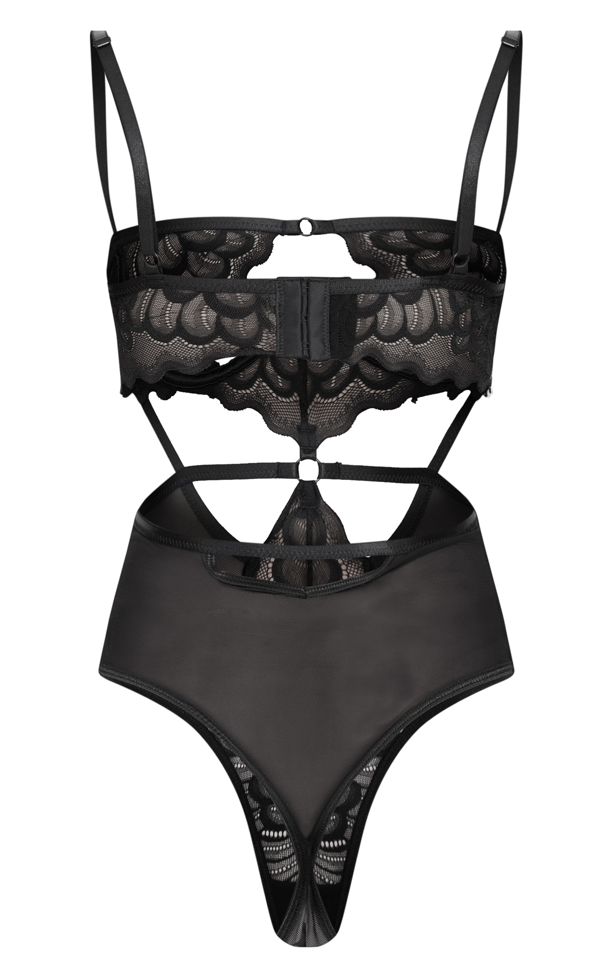 Black Underwired Cut Out Lace Body image 7