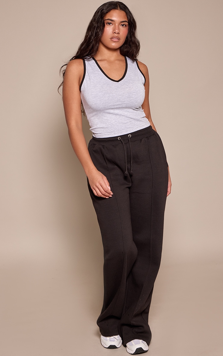 Shape Grey Contrast Plunge Vest Top image 3