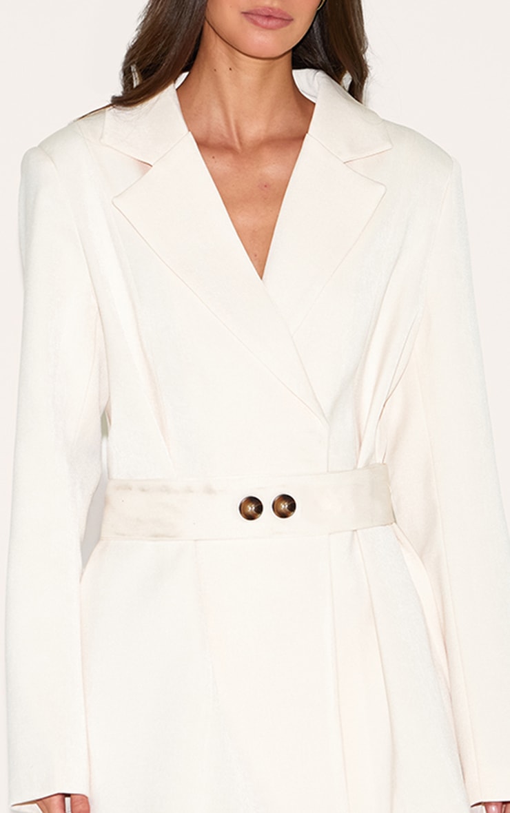 Almond Structured Belted Blazer Dress image 4