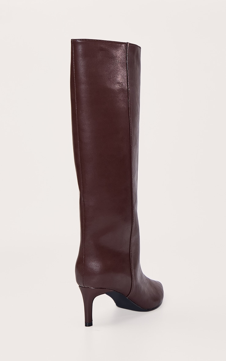Chocolate Kitten Heeled Knee High Boot image 4