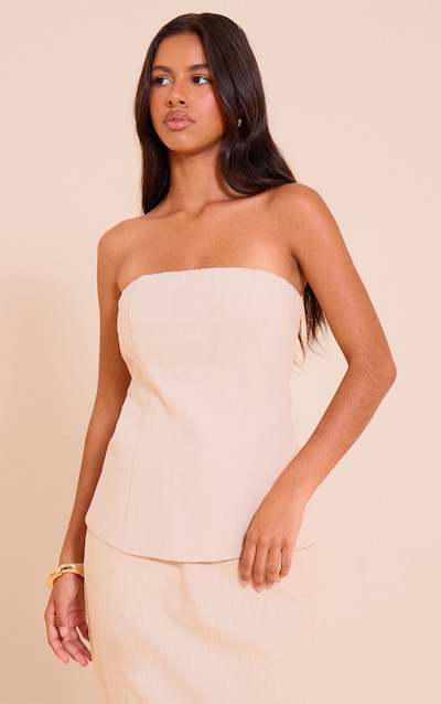 Petite Top bustier long en effet lin deluxe non coloré