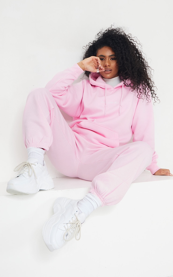 light pink graphic hoodie