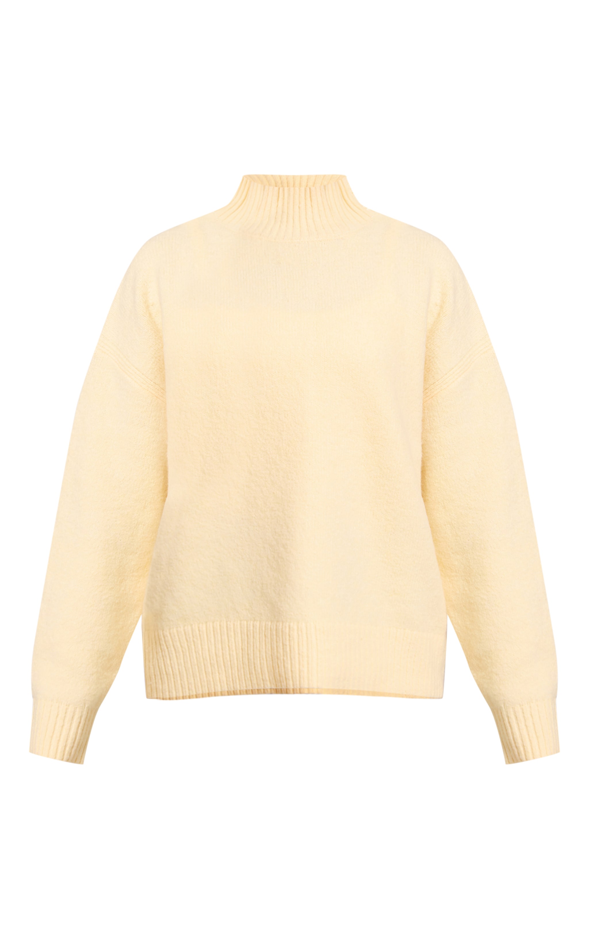 Petite Lemon Knit Oversized Polo Neck Sweater image 5
