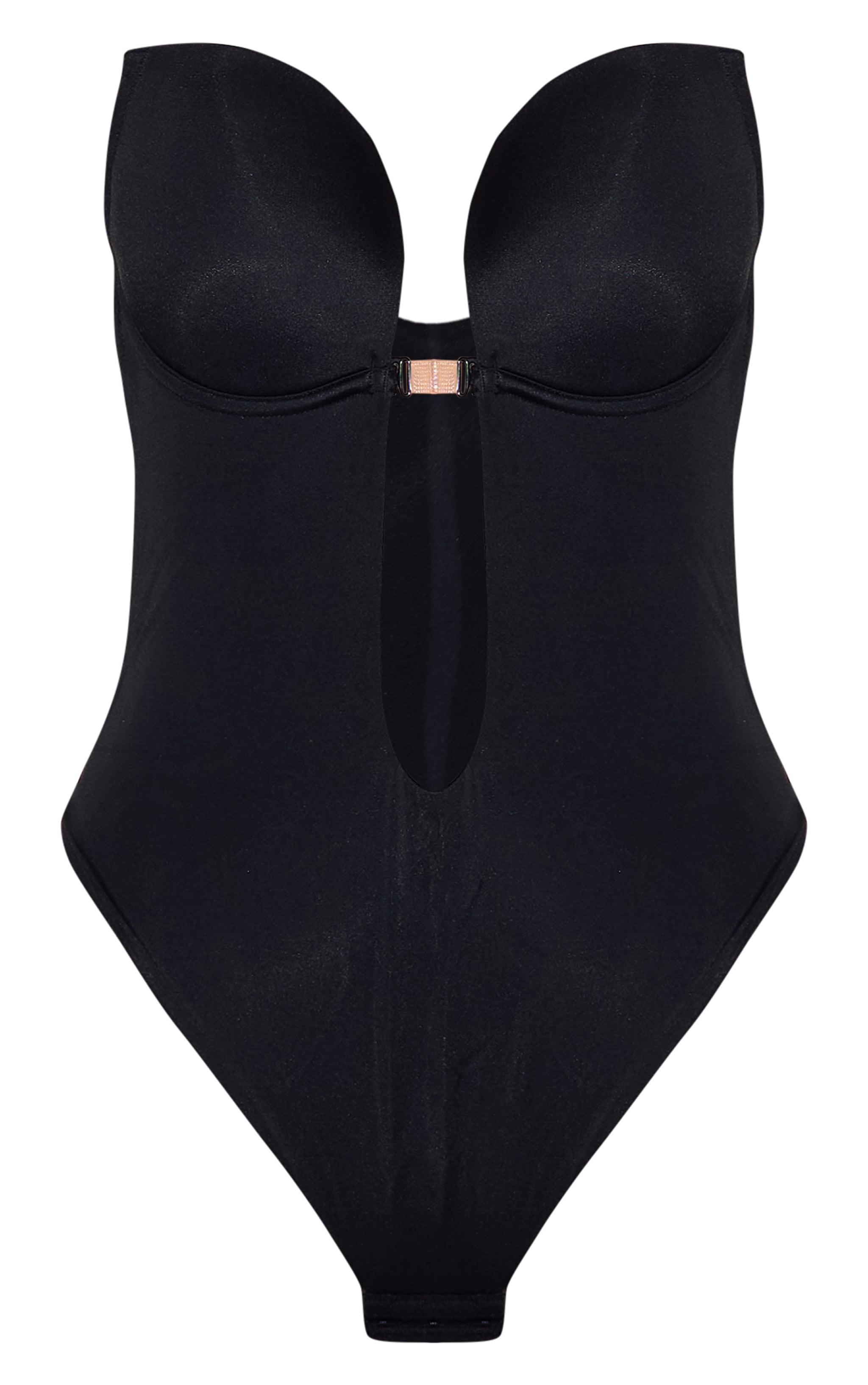 Black Shapewear Plunge Bodysuit image 5