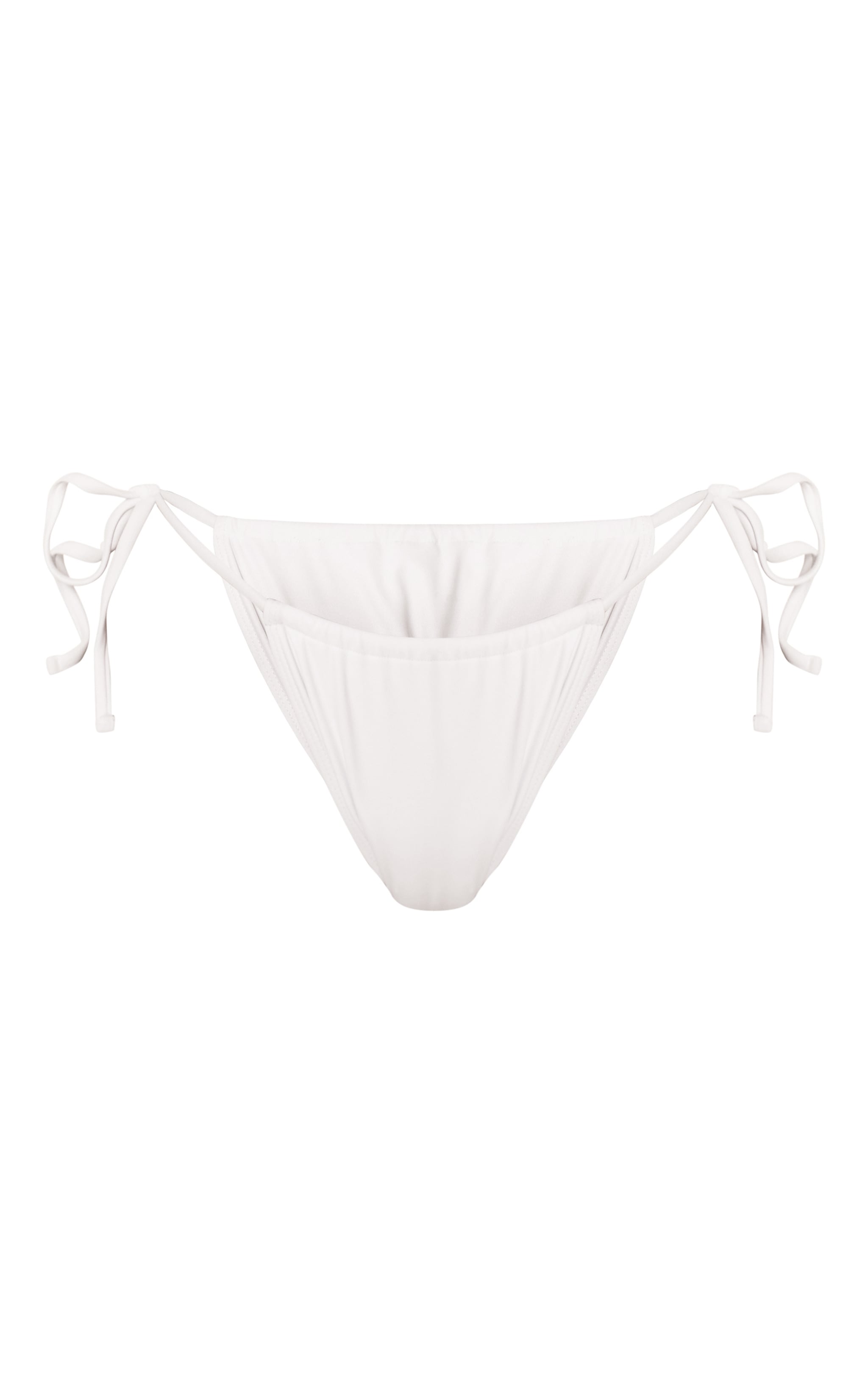 White Tie Side Ruched Bikini Bottoms image 5