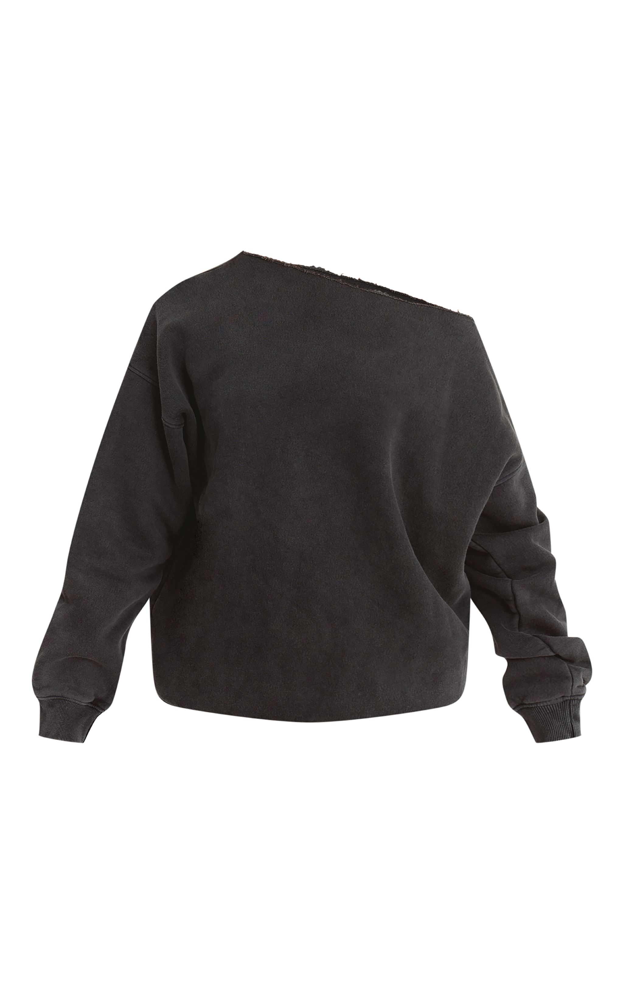 Blue Acid Wash Oversized Off Shoulder Sweatshirt image 5