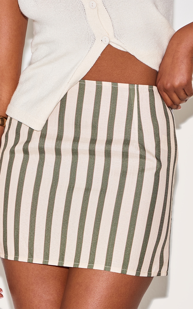 Sage Stripe Mini Skirt image 5
