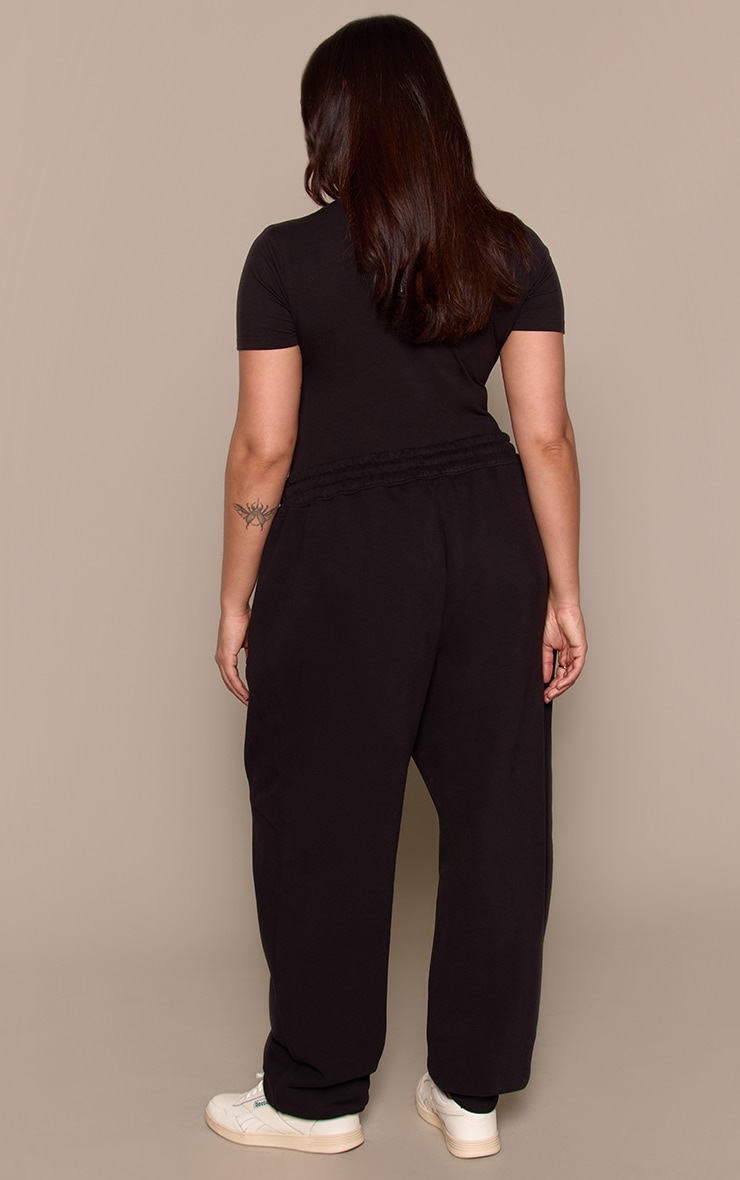 Plus Black Embossed Logo Sweatpants image 3