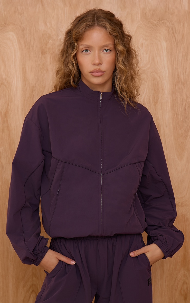 Plum Shell Piping Track Jacket image 1