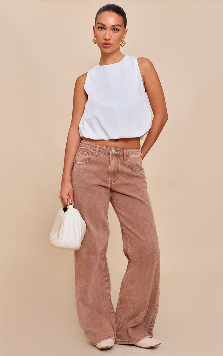 White Bubble Hem Top image 3