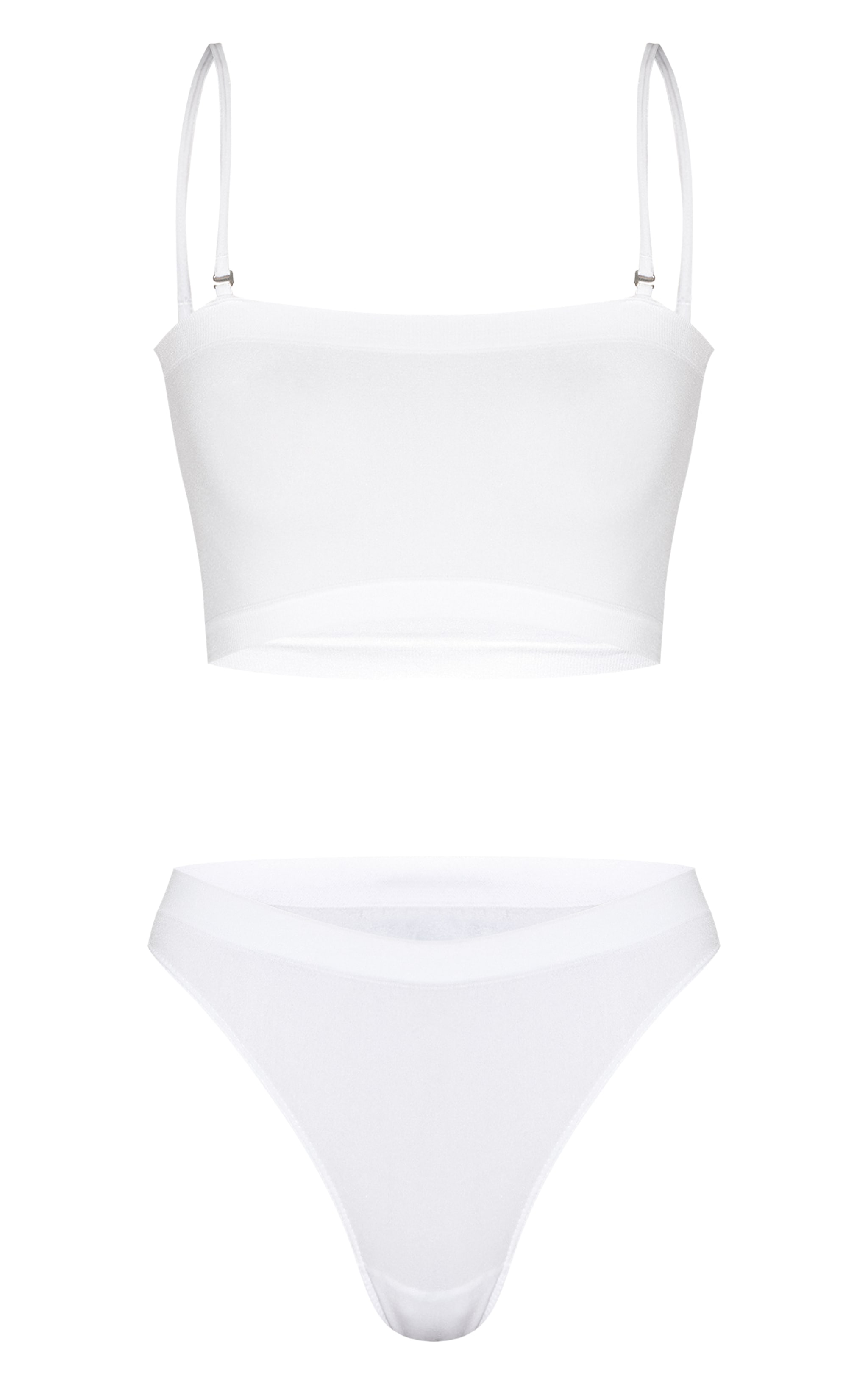 Soutien-gorge bandeau blanc sans coutures à bretelles retirables image 5