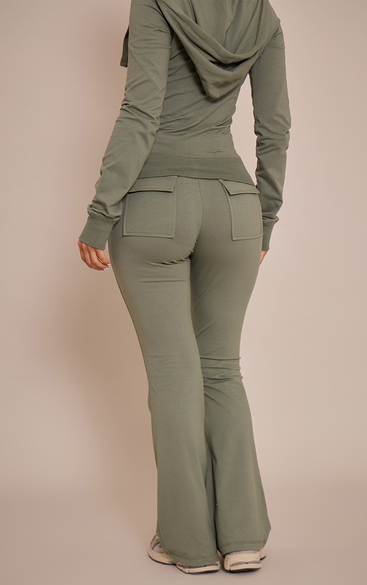 Petite Sea Green Low Rise Skinny Flare Pants image 3