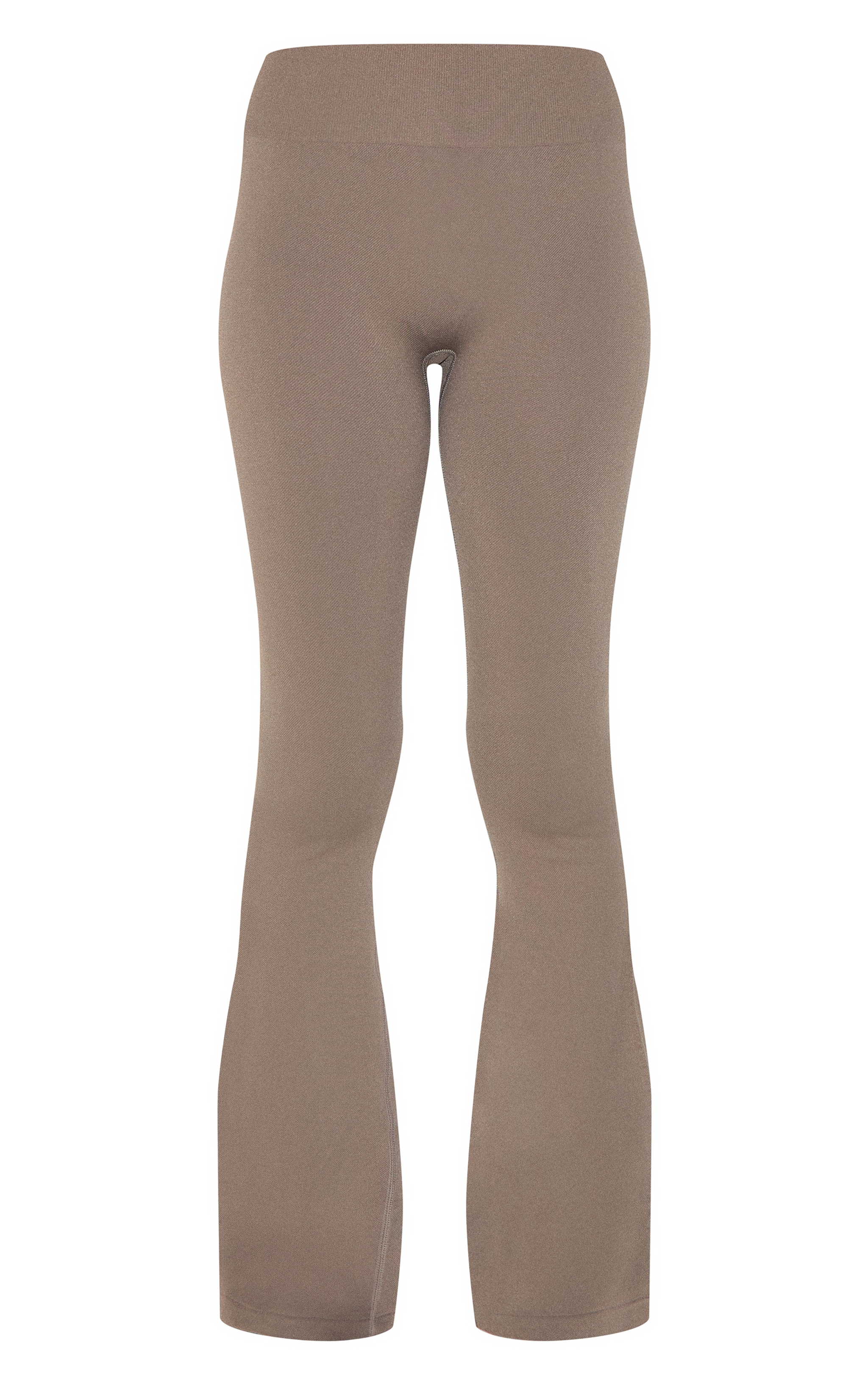 Pantalon de yoga flare taupe sans coutures à taille haute image 5