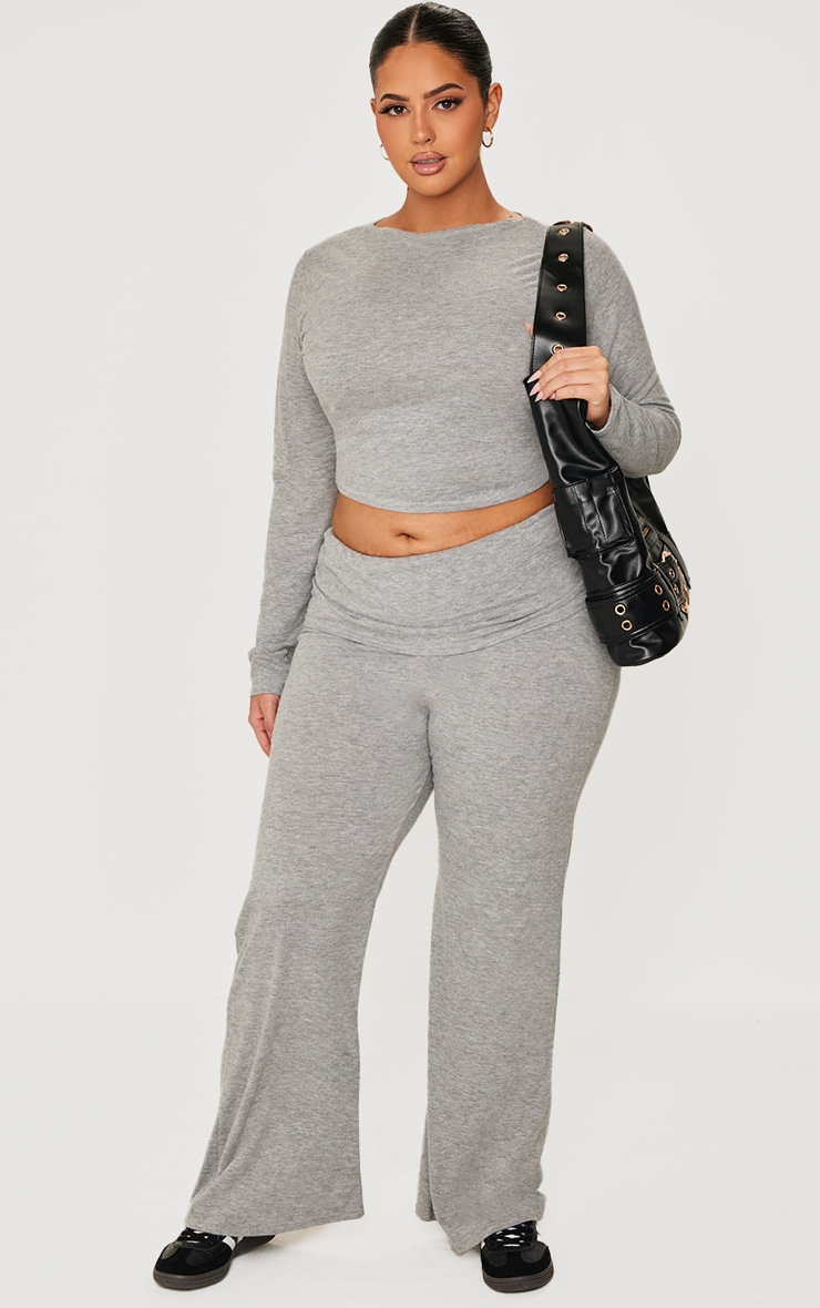 Plus Top doux gris chiné à manches longues image 3