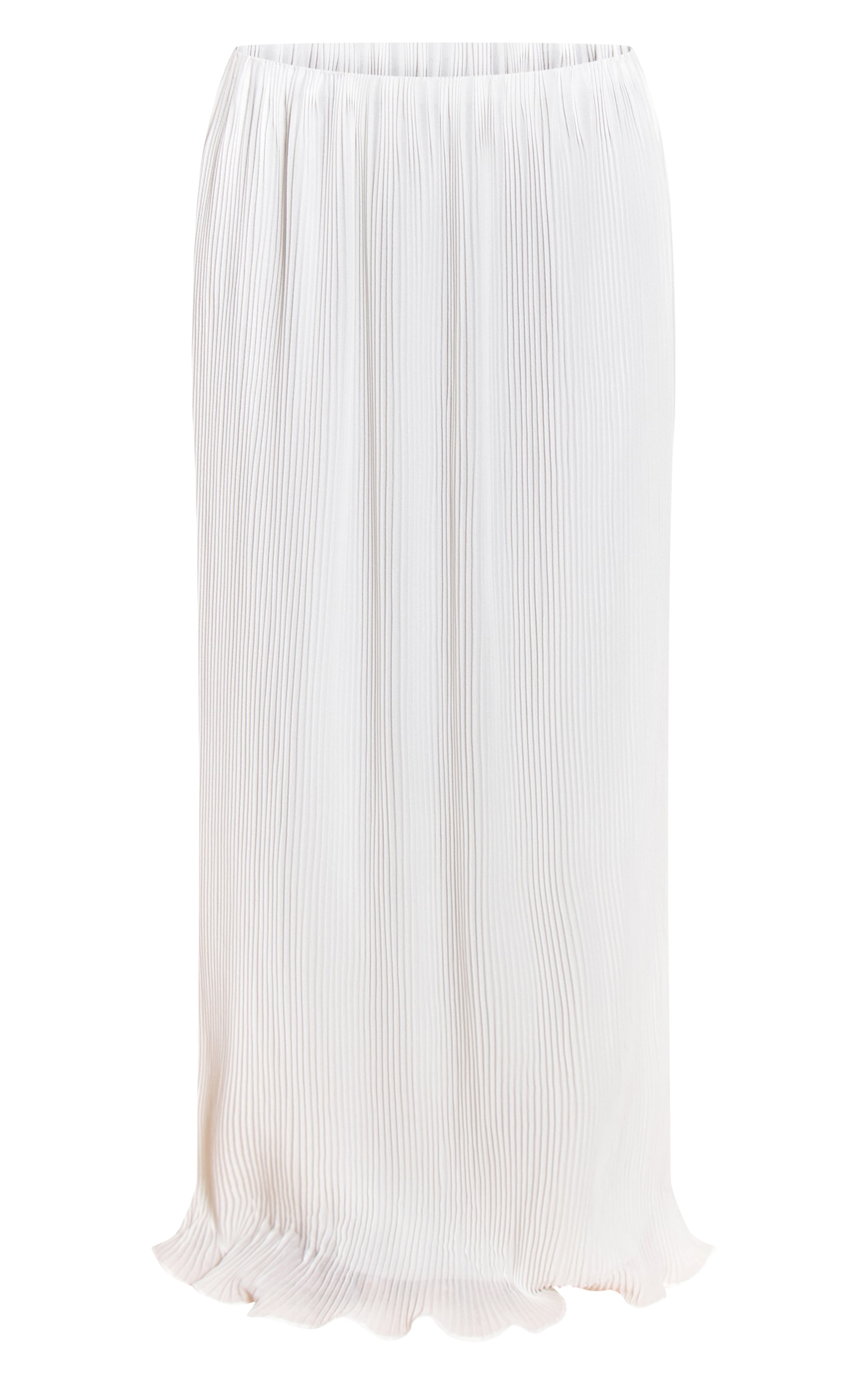 Petite White Plisse Fitted Waist Maxi Skirt image 5