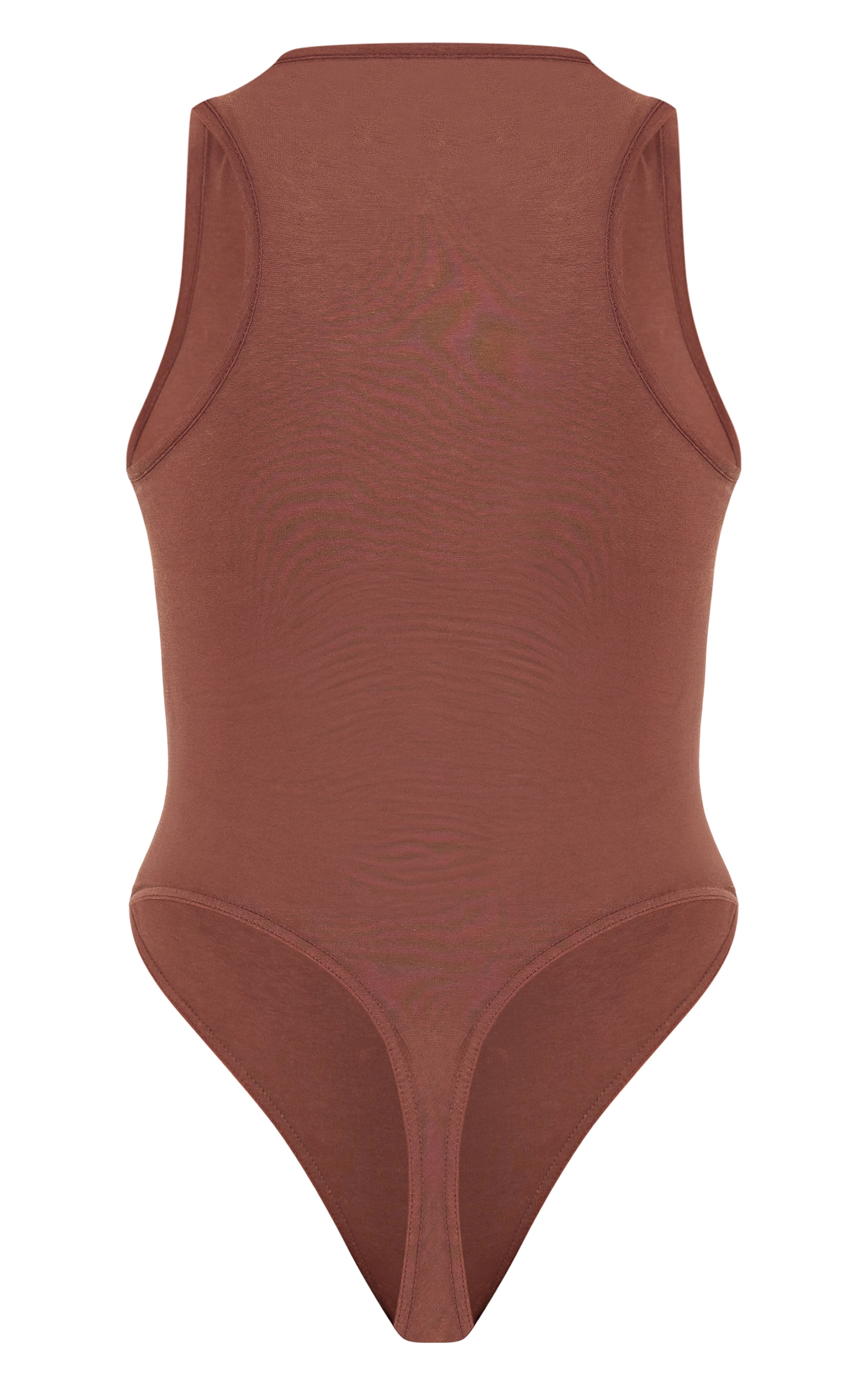 PRETTYLITTLETHING Chocolate Washed Racer Back Bodysuit image 6