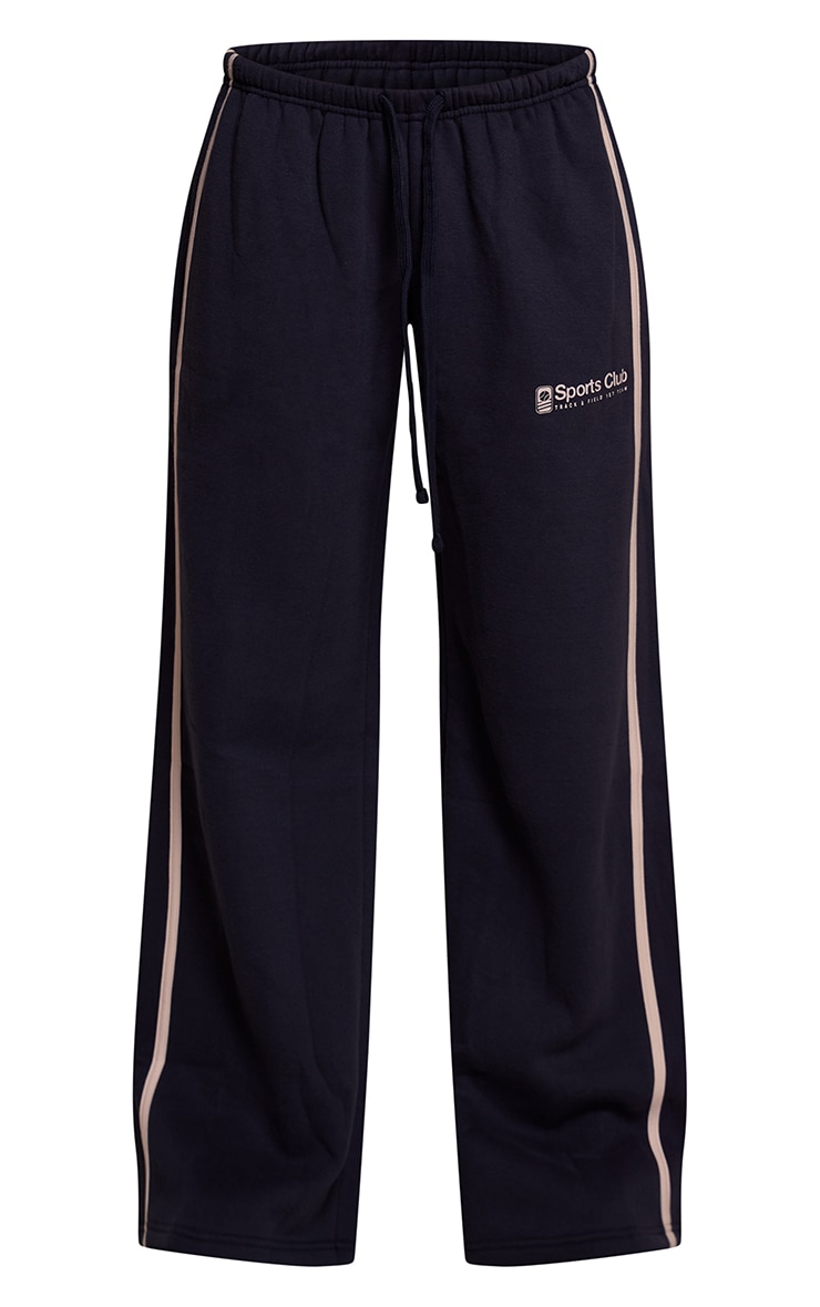 Navy Sports Club Wide Leg Sweatpants image 5
