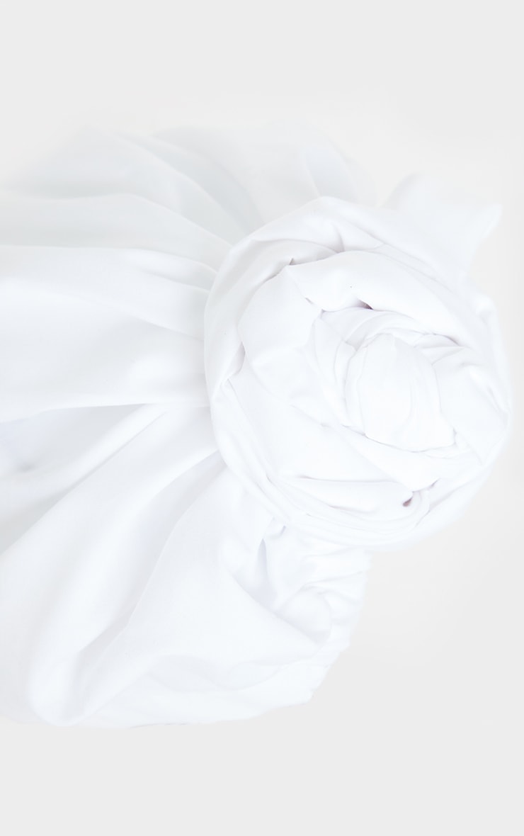 White Woven Knot Front Head Scarf PrettyLittleThing