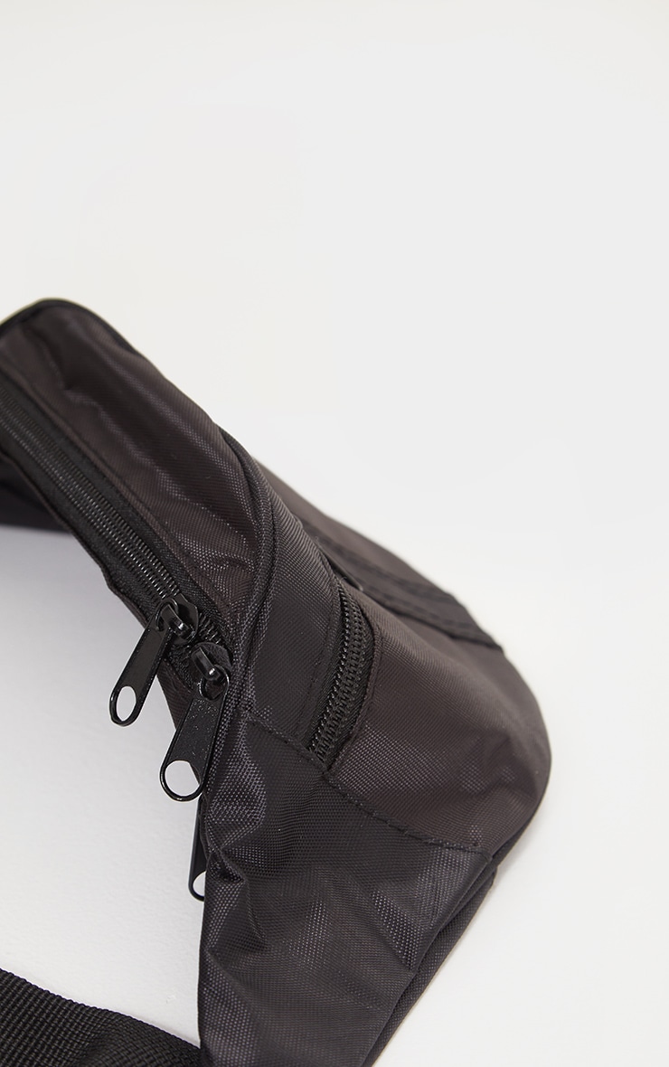 Black Double Zip Bum Bag Accessories PrettyLittleThing