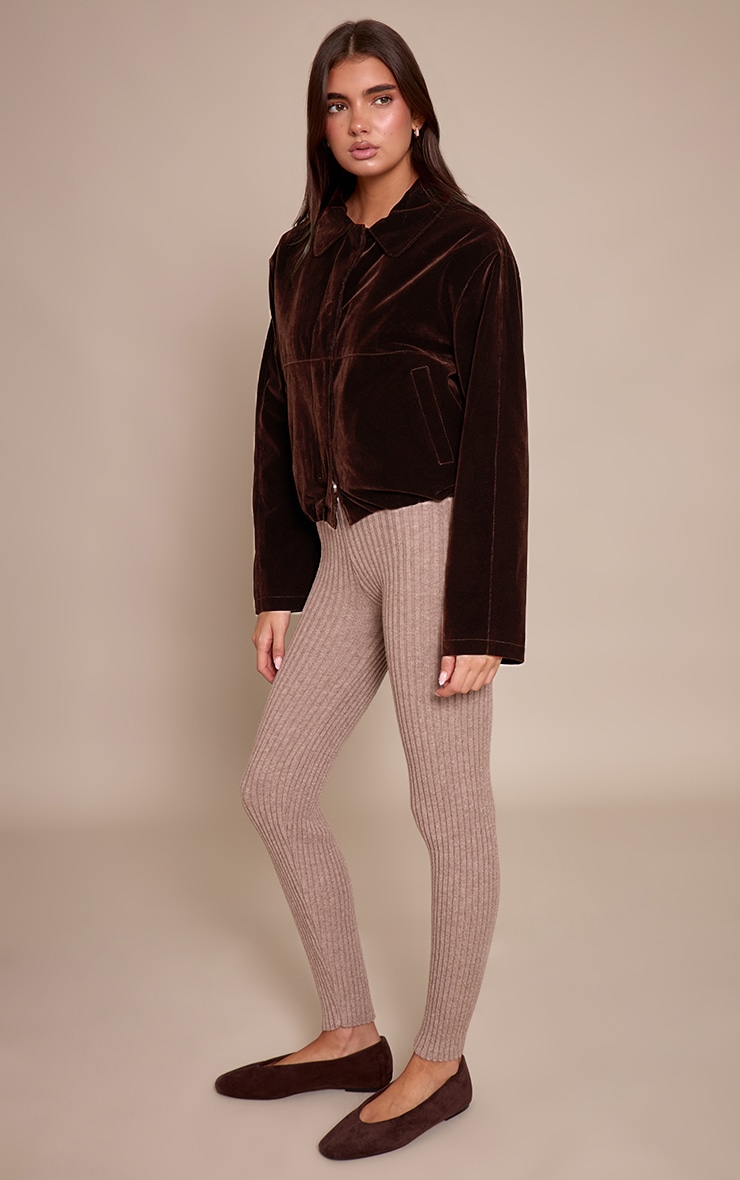 Chocolate Velvet Bomber Jacket  image 3