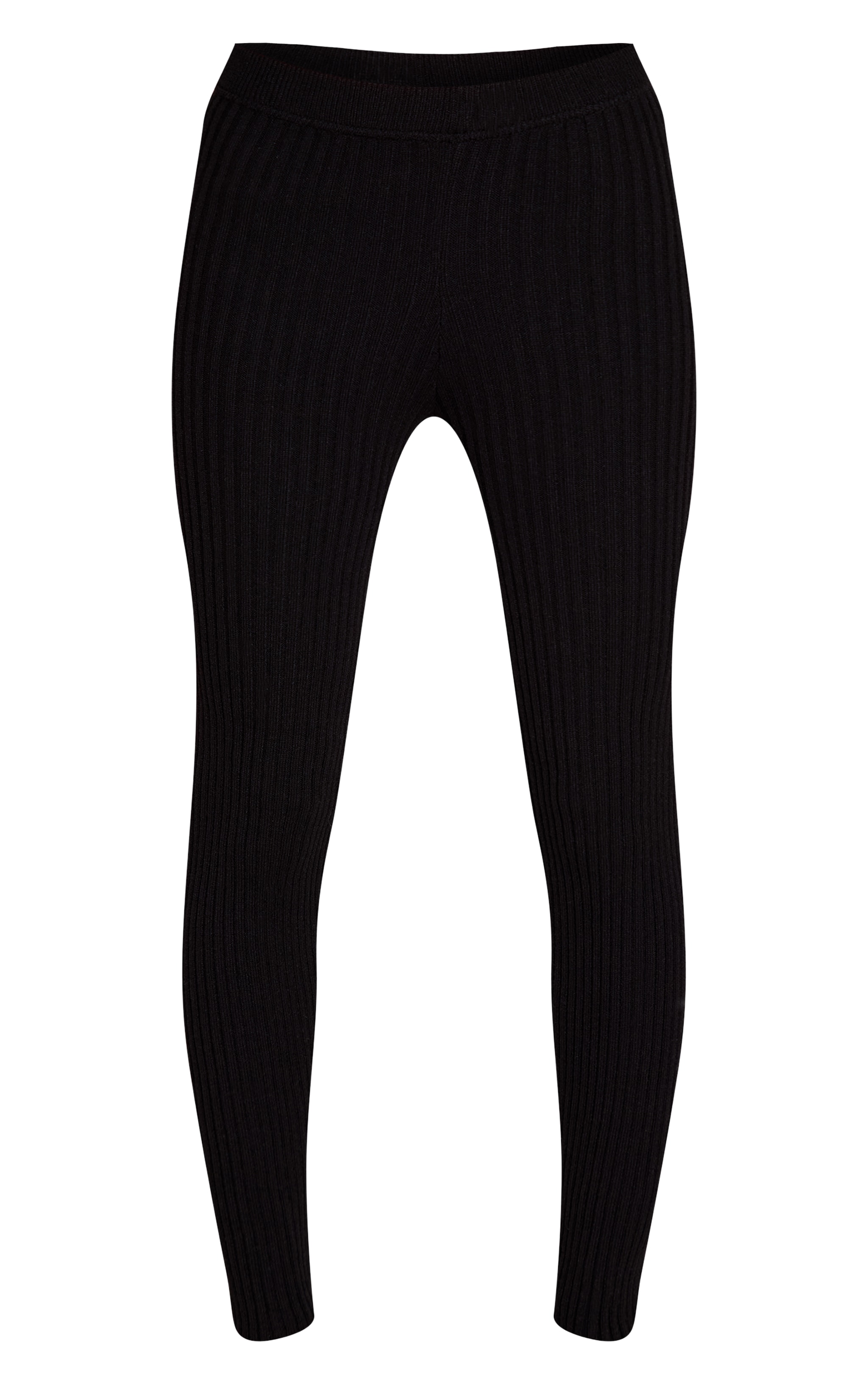Black Ribbed Knitted Legging  image 5