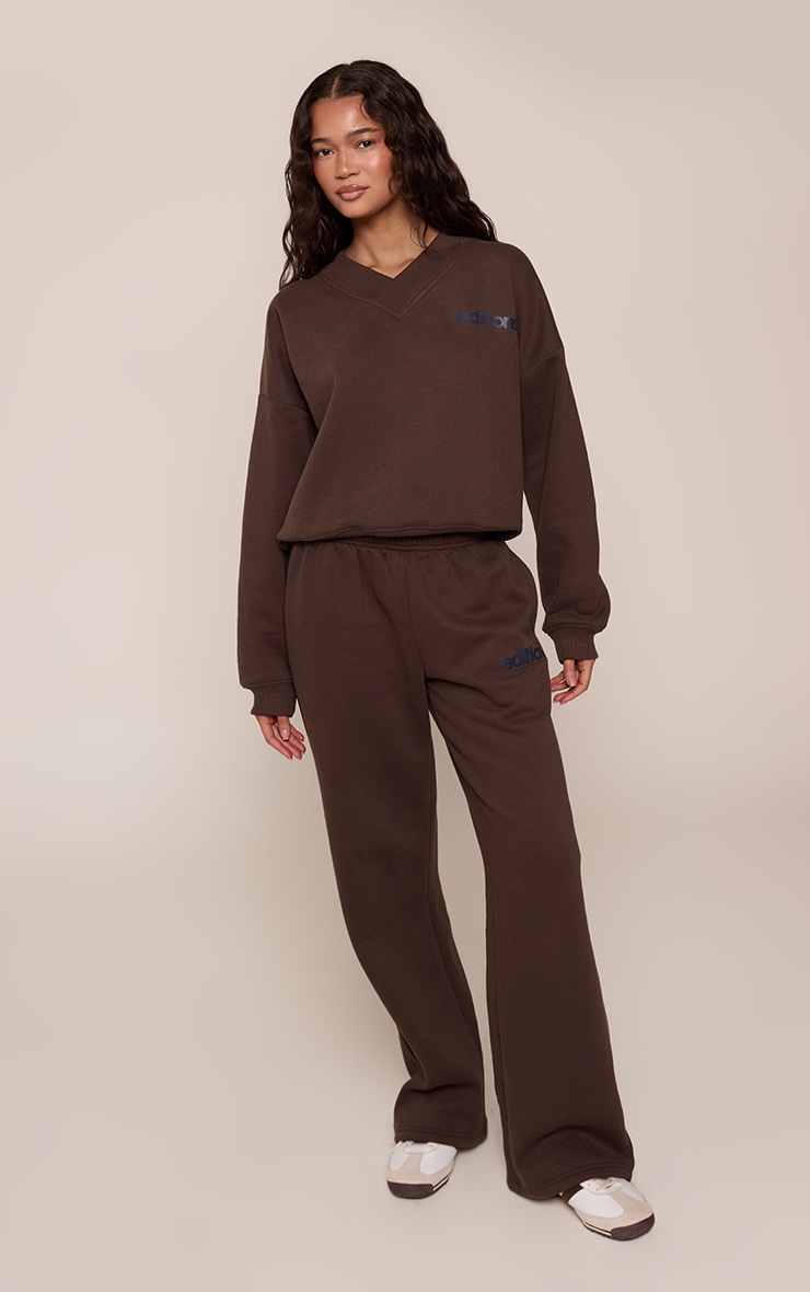 Chocolate Editions Print Straight Leg Track Pants