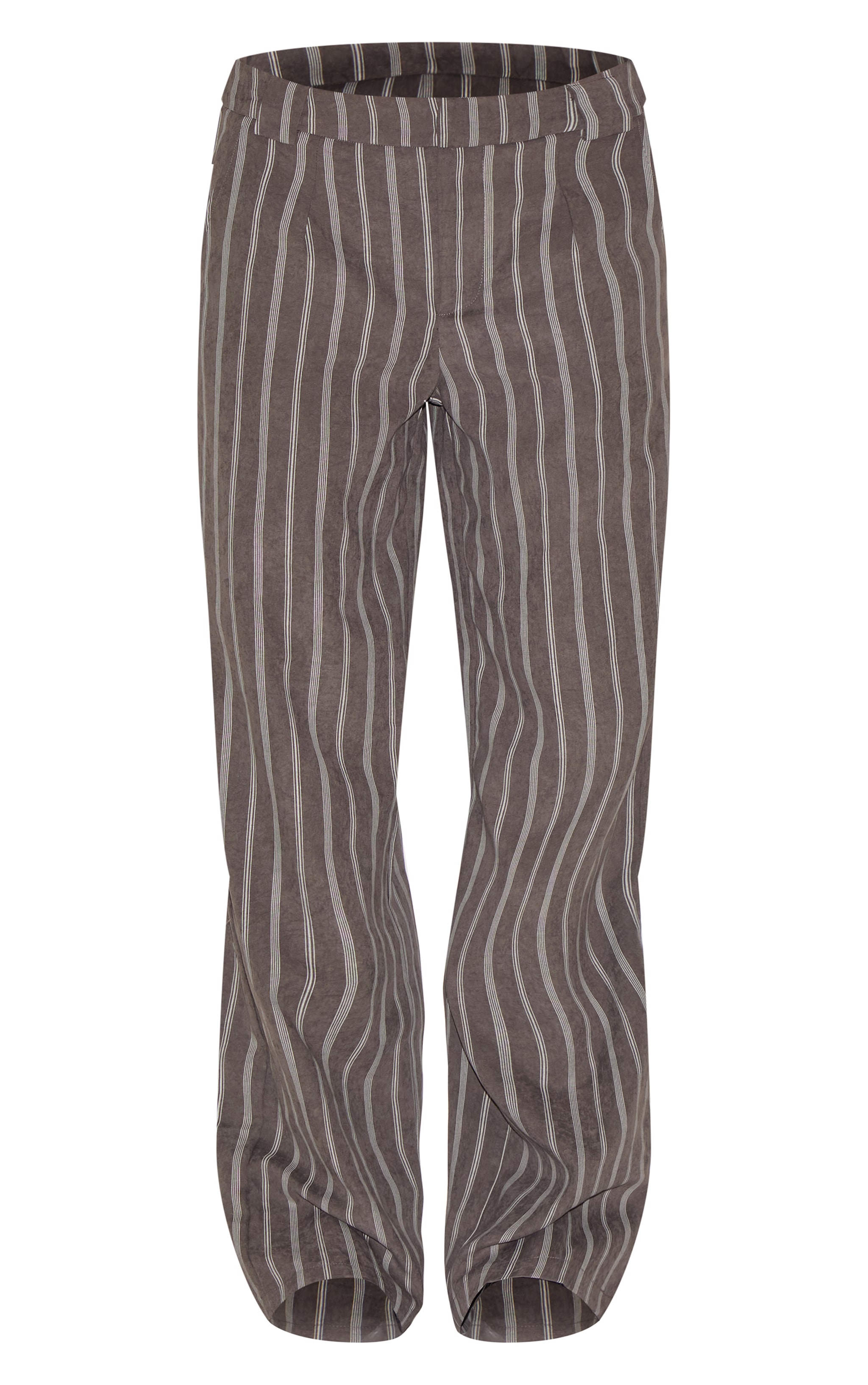 Charcoal Pinstripe Peach Skin Tailored Pants image 5