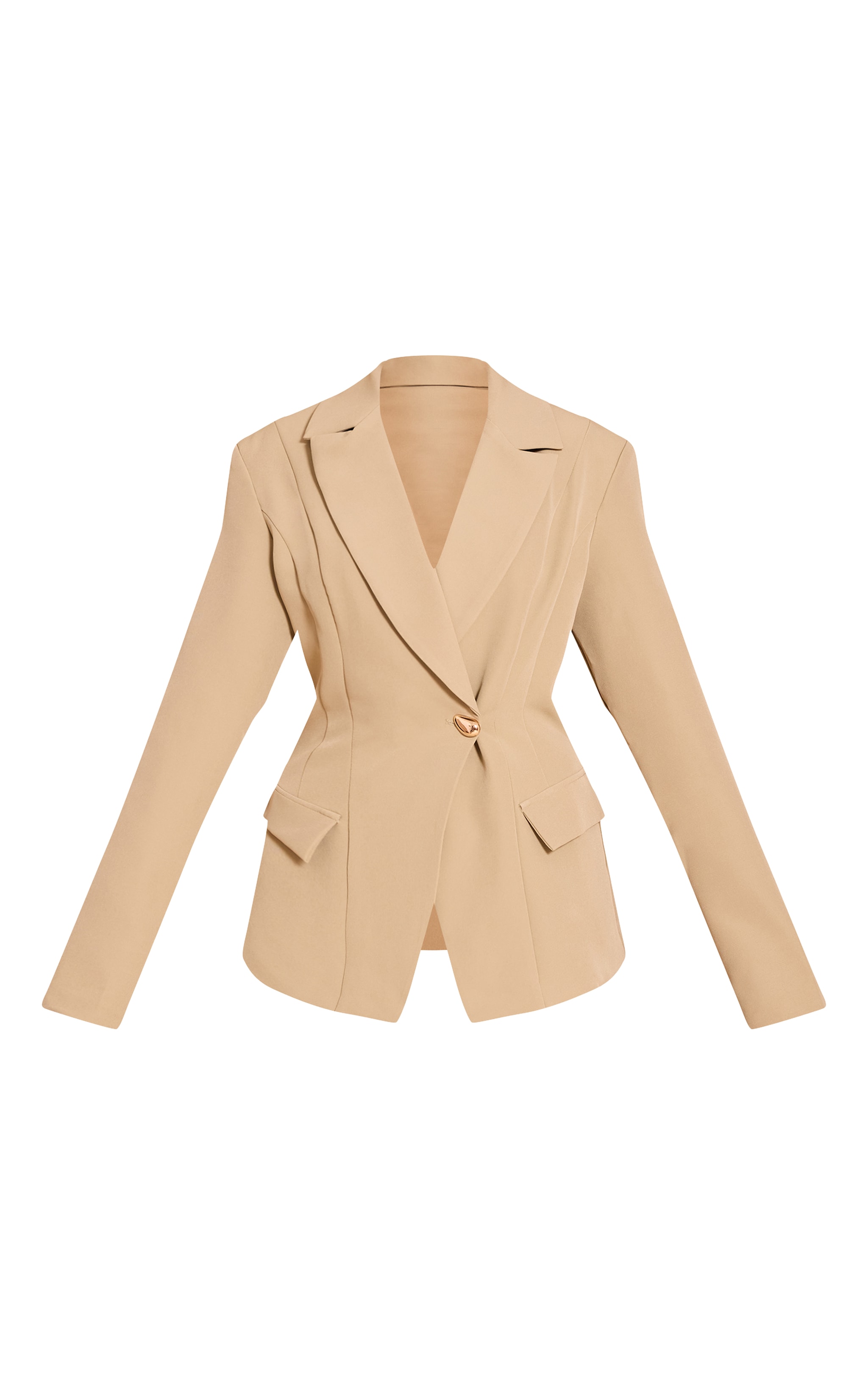 Sage Cinch Waist Lapel Point Detail Blazer image 5