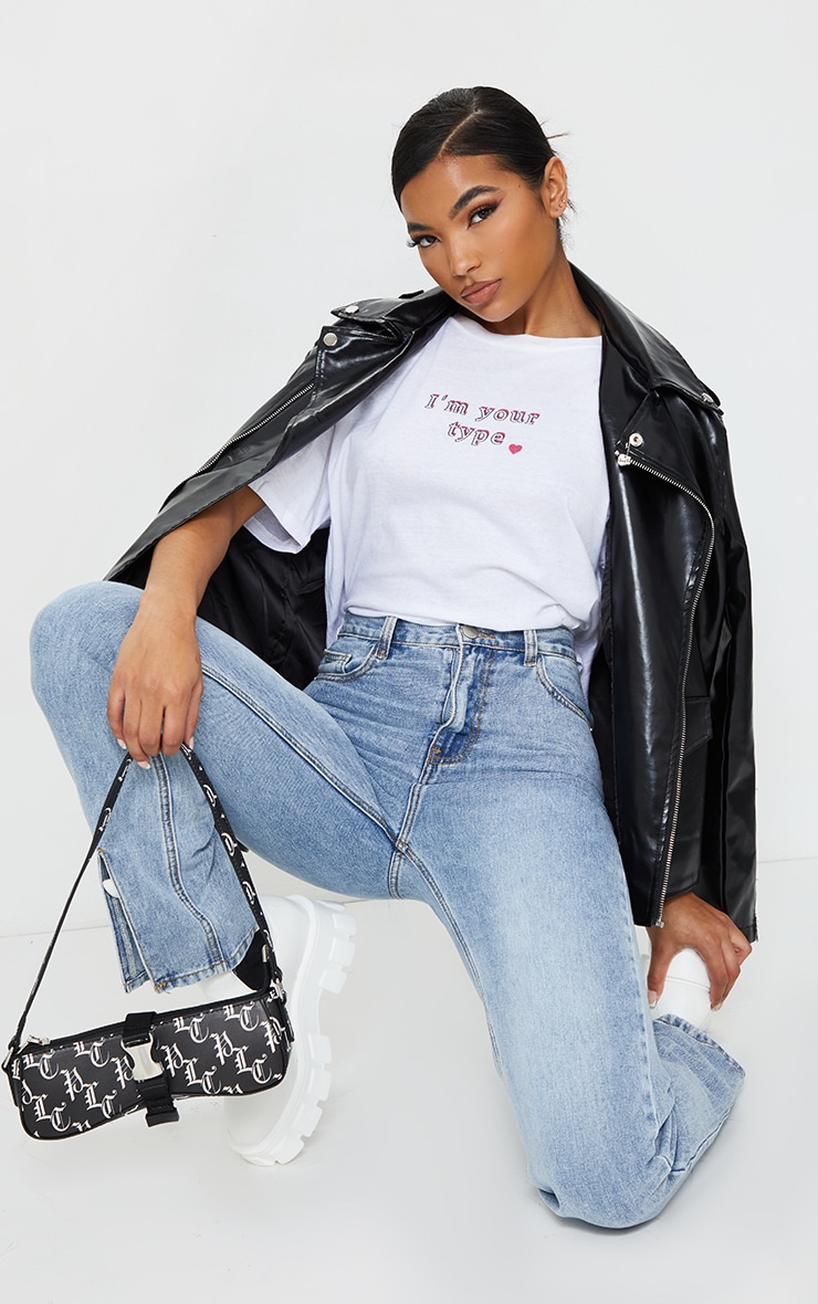 White I'm Your Type Printed T Shirt