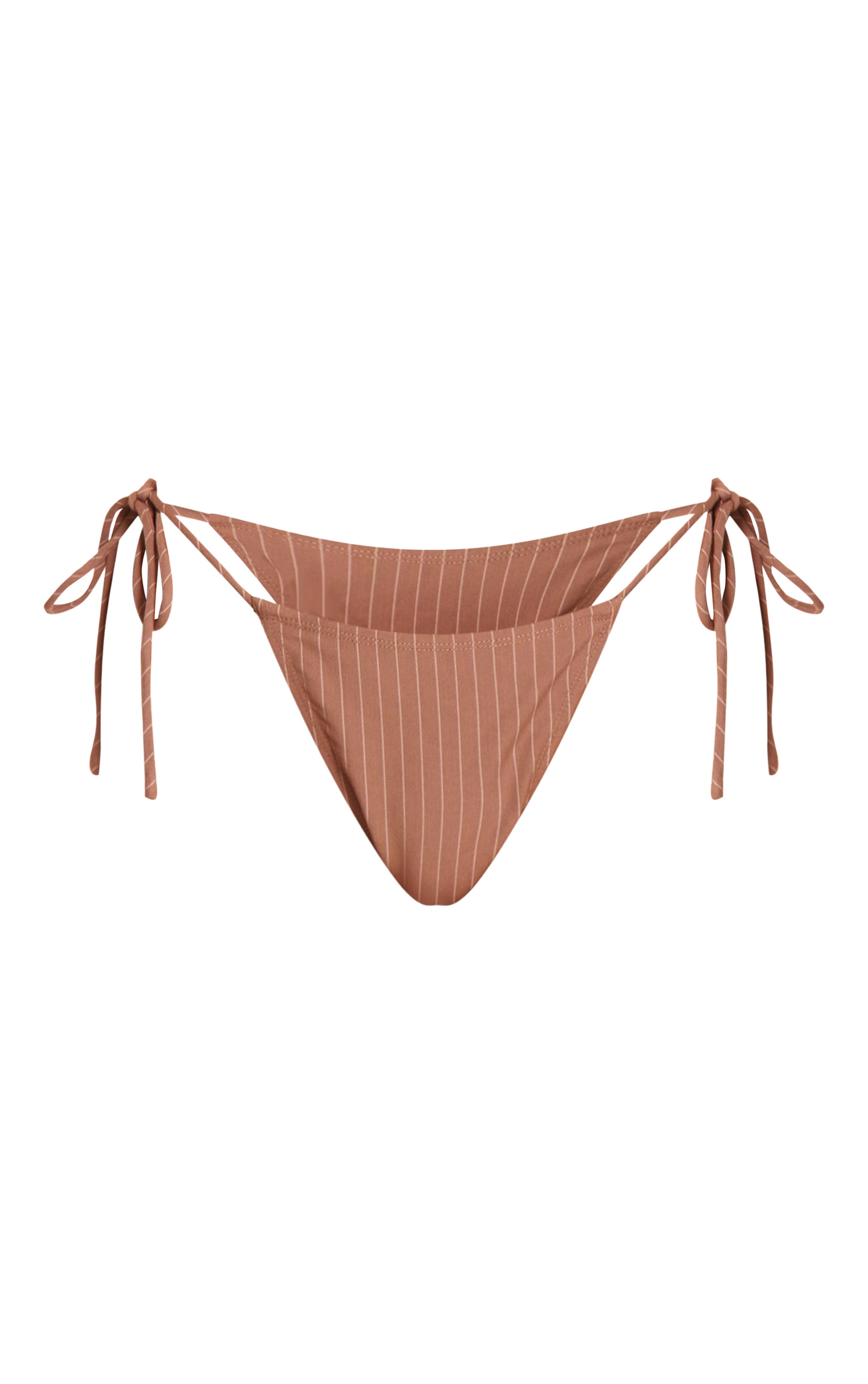Stone Pinstripe Tie Side Bikini Bottom image 1