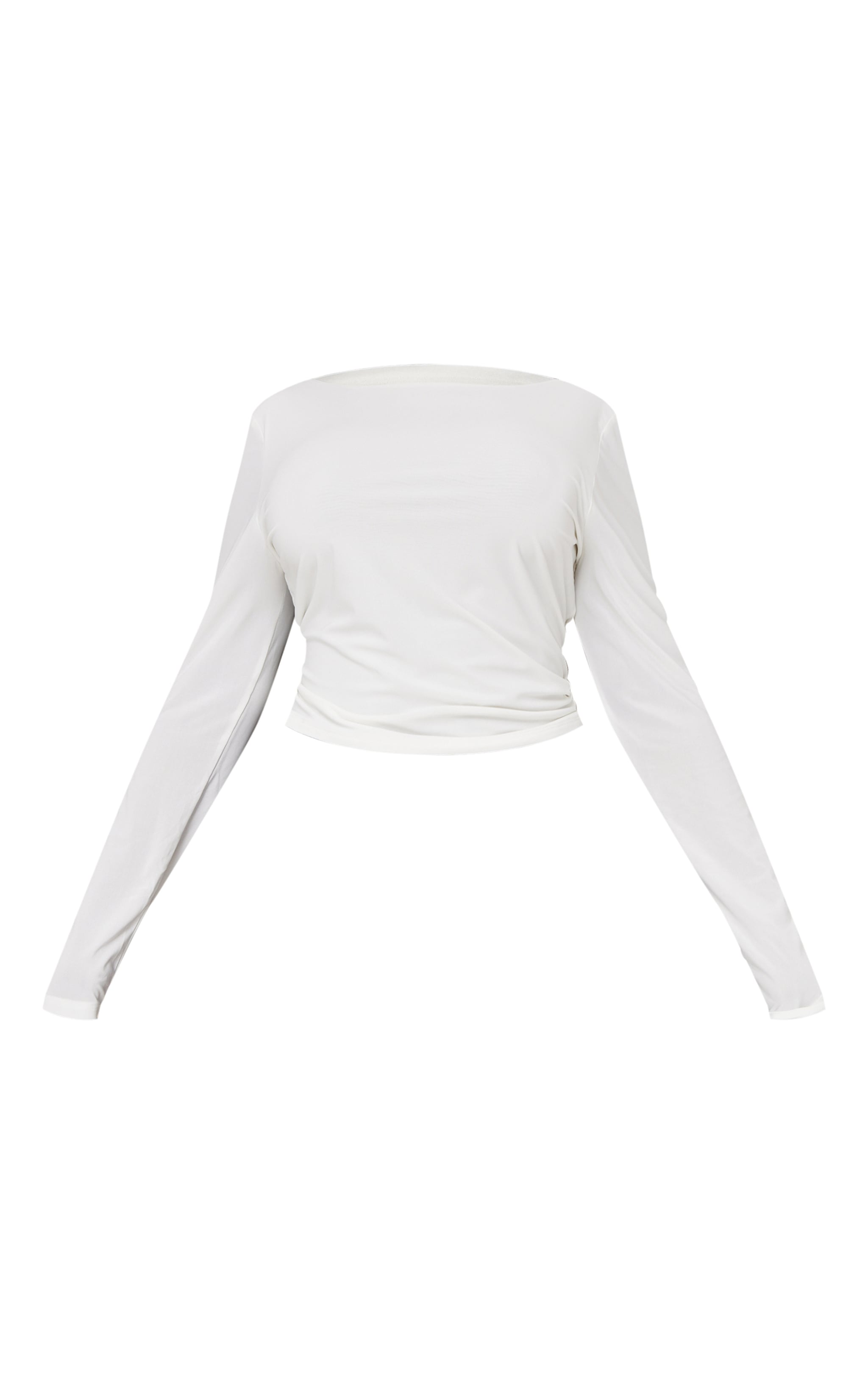 Plus White Slash Neck Slinky Top image 5