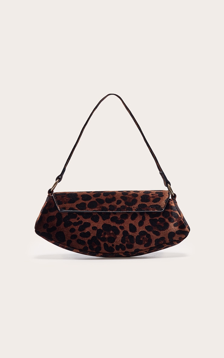 Leopard Velvet Slim Curved Shoulder Bag image 3