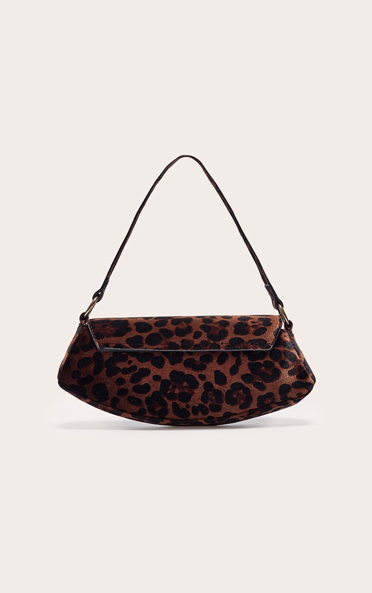  Leopard Velvet Slim Curved Shoulder Bag image 3