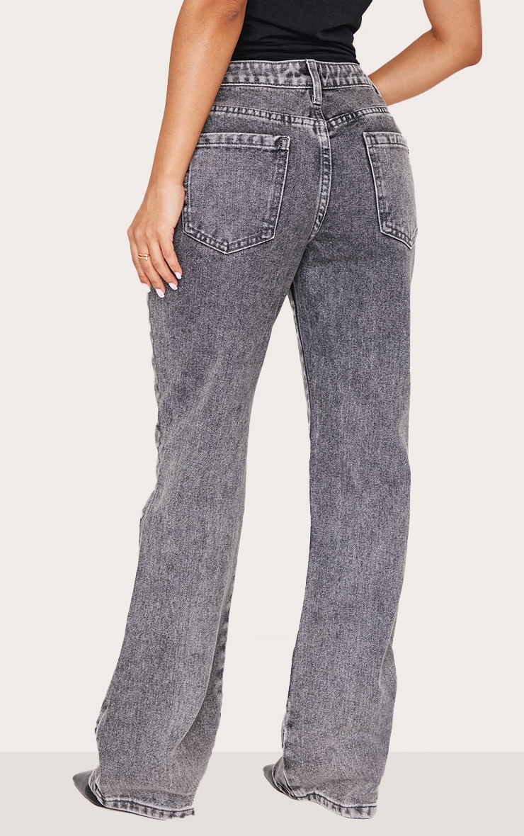Petite Grey Slim Fit Flared Jeans image 3