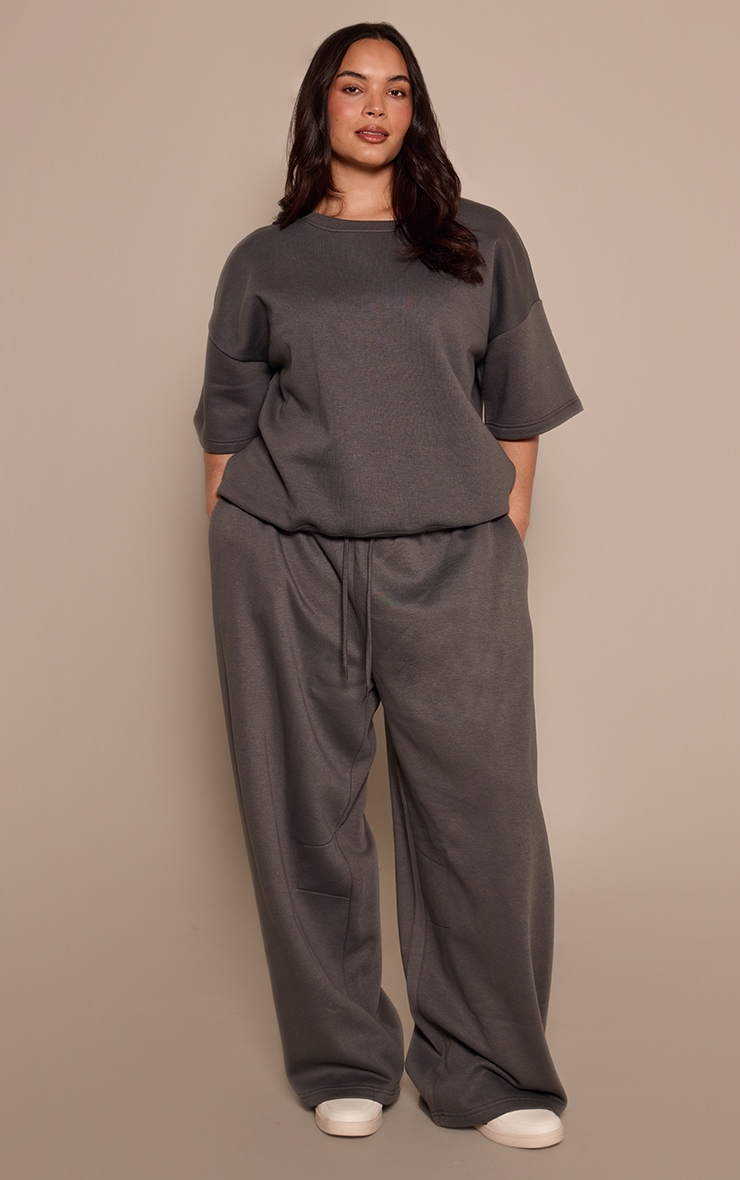 Plus Charcoal Marl Barrel Leg Joggers image 1