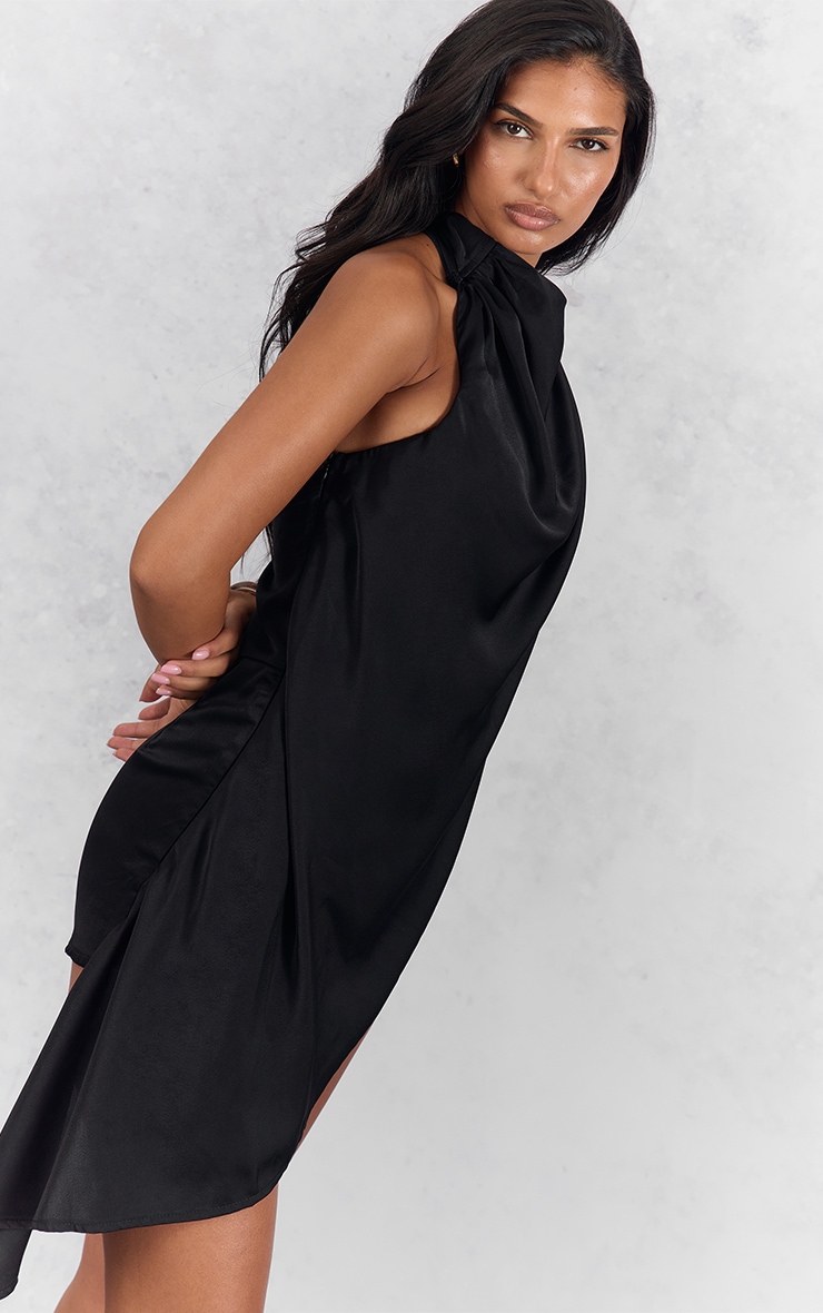 Black Satin Halterneck Romper image 4