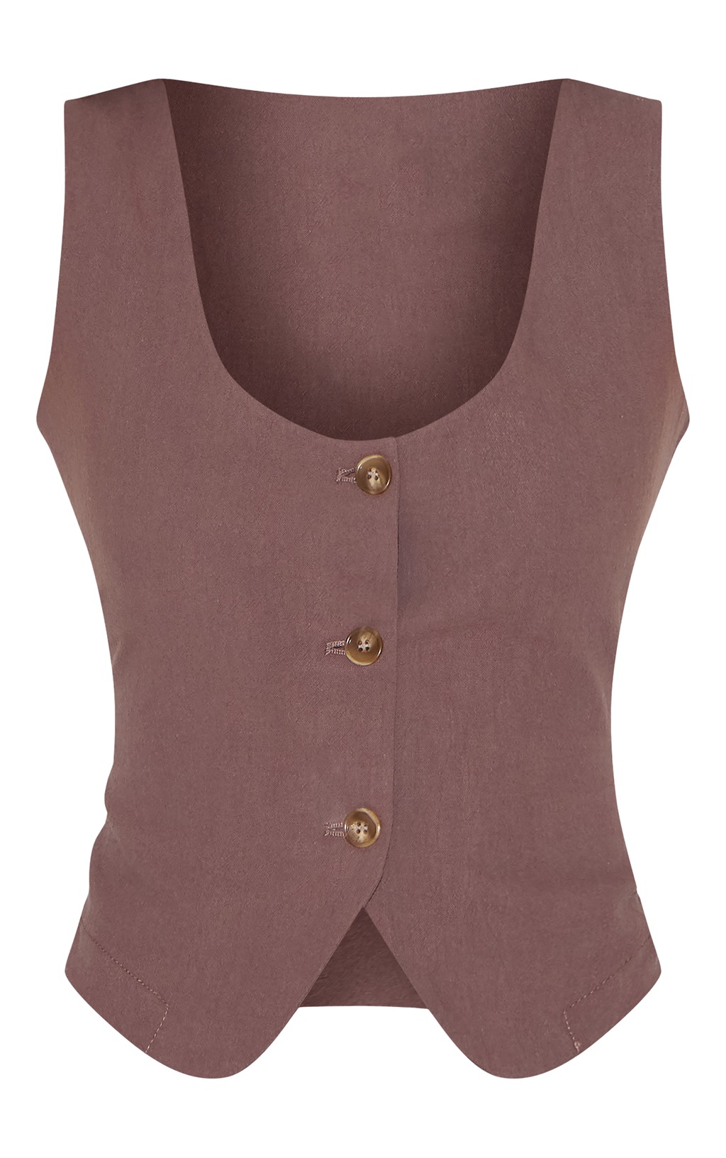Scoop Neck Waistcoat in Ebony main image 0